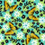 Tiger Swallowtail Butterflies on Blue and Green Checkerboard Image