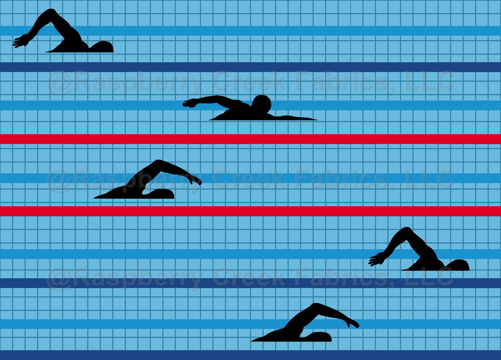 Competitive Swimming Pool Striped Fabric (Project Run and Play Summer Olympics)