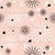 Atomic Sparkles Fabric - Seashell Pink - Mid-Century, Retro Snowflakes, Bathroom, Vintage Home Image