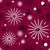 Atomic Sparkles Fabric - Burgundy Red-  Mid-Century, Vintage Home,  Retro Snowflakes Image