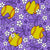 Softball Daisy Floral with Bows and Stars in Purple Image