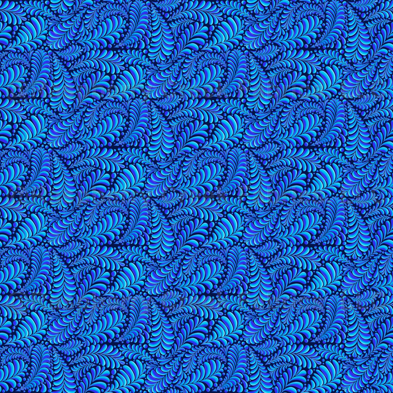 Blue Twisting Swag Feathers