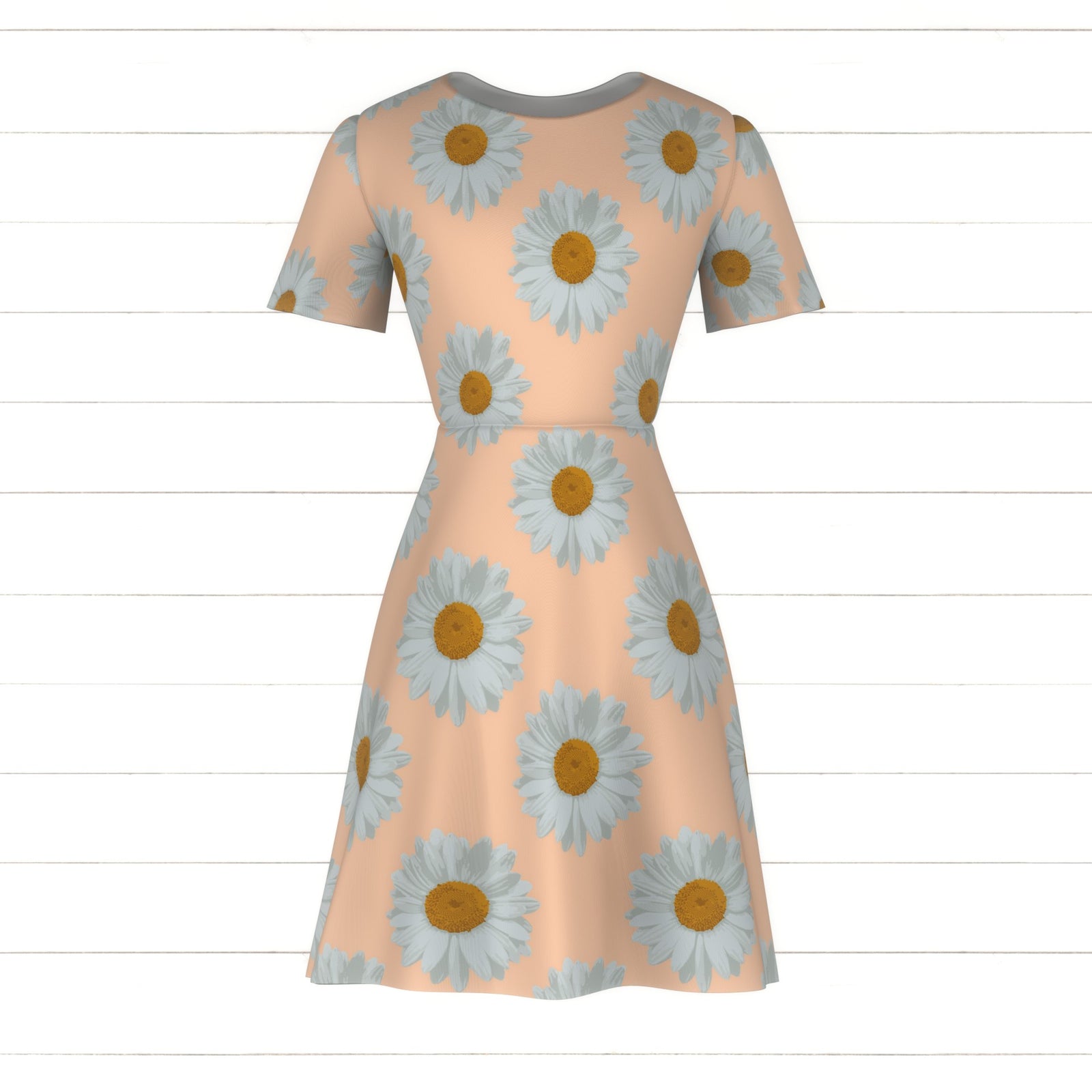 Daisies in Repeat on Apricot Crush