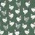 watercolor sussex chickens on myrtle dark green Image