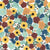 Vintage Floral Yellow Sunflowers, aqua, blue, red, floral, roses, summer floral, back to school Image