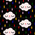 Cute clouds with colorful raindrops Image