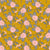 Rustic chic floral fabric, pink roses on mustard Image