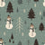 Snowman and Pine Trees Blue Smoke 8in - Winter Vibes Collection WV-240201 Image