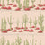 Rows of blooming saguaro cacti and red stones on sand linen texture Image