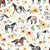 Horses and Flowers on Cream Image