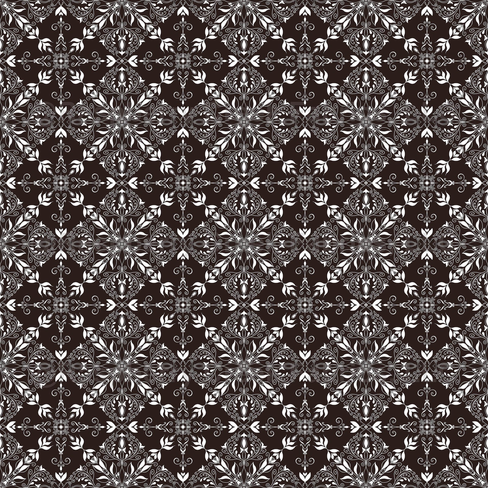 Brown and white ornamental pattern - medium size
