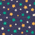 Cute Little Florals Mustard Yellow Green Cream and Dark Navy Wallpaper Image