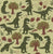 Tyrannosaurus Rex Dinosaurs in Pale Green and Dark Green Image