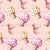 Painterly Ice Cream Cones in yellow, pink and Peach on a pastel peach background Image