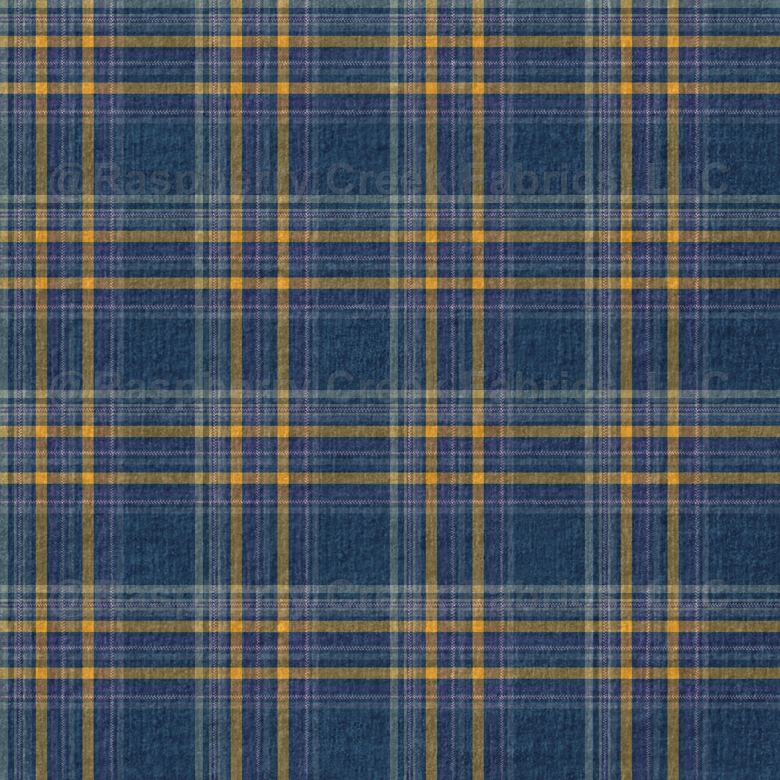 Golden Mustard Indigo Heritage Plaid with Classic Woven Tartan Texture