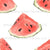 Watercolor Watermelon Slices on White Image