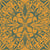 Teal Ornamental Floral Tilework on Mustard Vintage Geometric Image