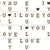 Valentine's Day Letter Tiles on White Image