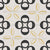 Large carbon grey holed dots with yellow stars diagonal art deco style. Understated elegance with ornamental charm. The muted, elegant color palette lends a timeless and refined appearance. For modern interiors, textiles and wallpapers. Image