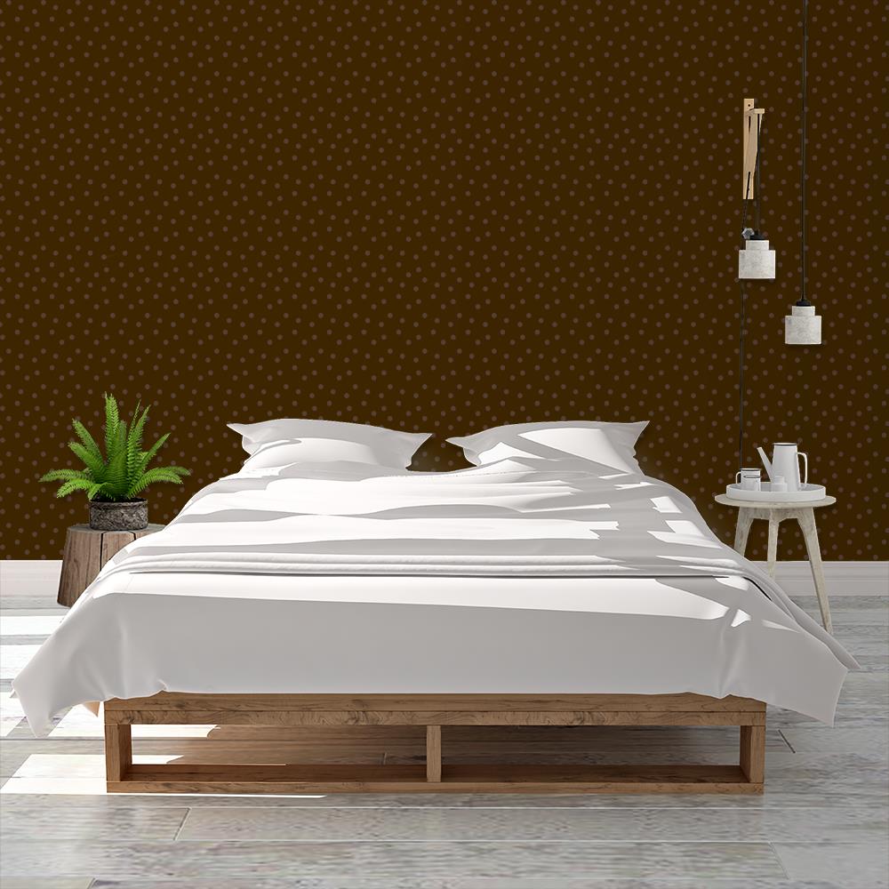 Modern Polka Dots on Dark Brown