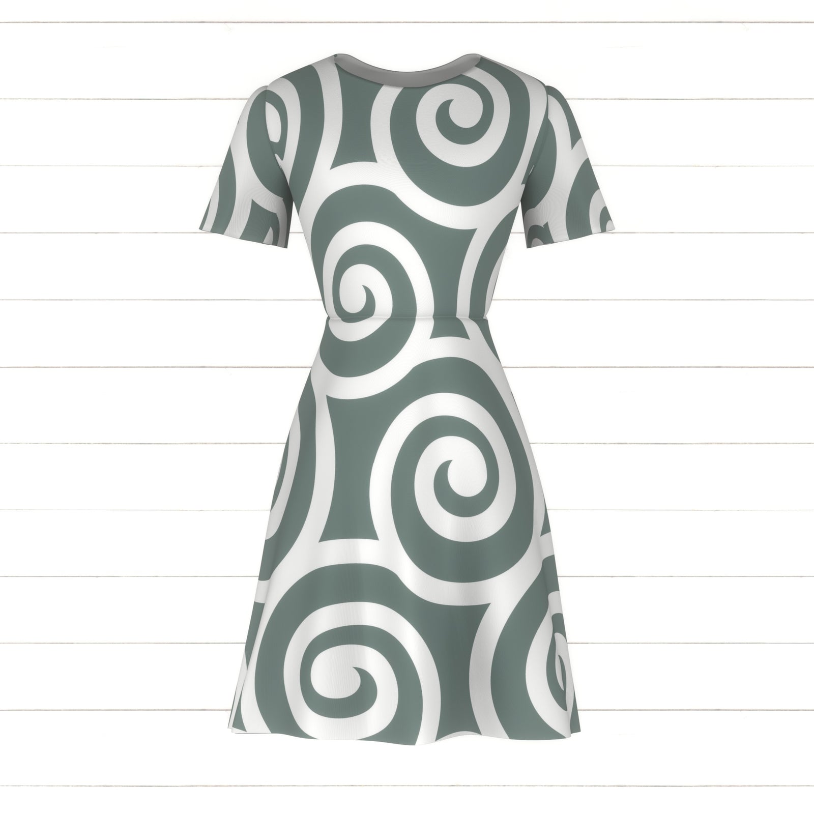 Bold Swirls on Sage Green: Large