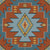 Southwestern Diamond Sunburst in Rust, Blue, Sky Blue, and Mustard Image