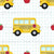 Back To School - School Bus With Red Apples On White Image