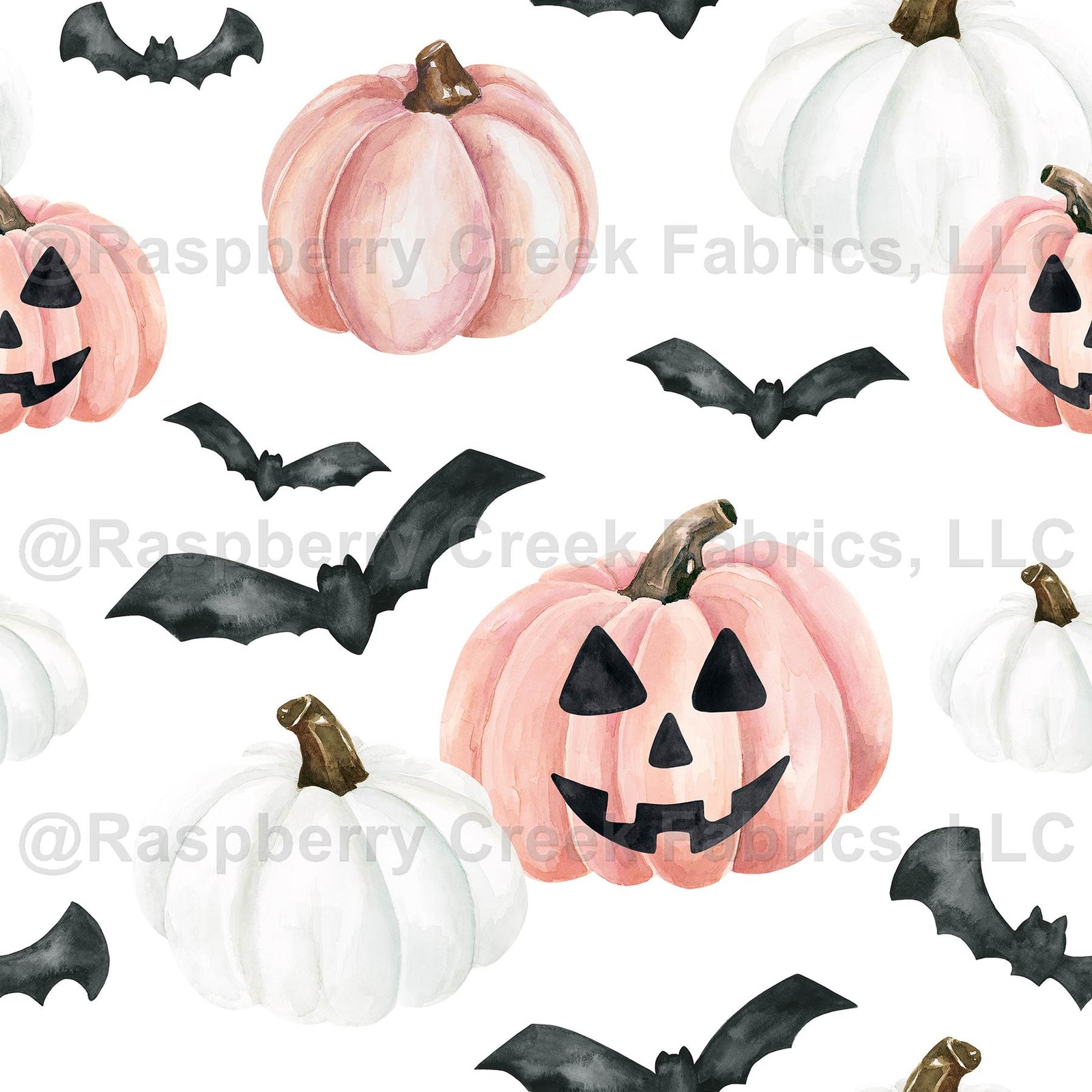 October Moon Pink Halloween Jack-O-Lanterns, White Pumpkins