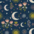 Mid Century Celestial Moon and Sun in Poseidon and Foxglove Image