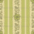 Liliths Scrolls Floral Stripes Dark Khaki Green & Cream Image