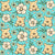 Pooh Floral on Bright Aqua Image