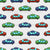 Colorful Toy Pixelated Video Game Cars on Pale Gray Image
