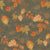 Autumn Falling Leaves and Silhouettes in Gold, Orange, and Terracotta on Mossy Olive Green, Woodland Whimsy Storybook by Aitch Jay Designs Image