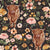 Boho Highland Cow Floral on Muted Black Image