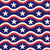 American White Stars on red and white waves on blue Image