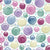Dusty Pink Blue Green Yellow Lavender Watercolor Bubbles on Light Sea Glass and White Stripe Image