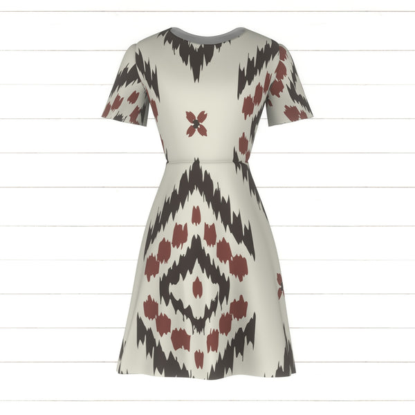Boho Hand Drawn Geometric Ikat in Brown And Terracotta - Raspberry ...