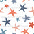 Small starfishes with different shapes - blue and red on white background Image