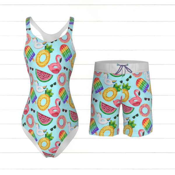 Summer Pool Floats//Blue - Raspberry Creek Fabrics