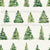 Watercolor Vintage Christmas Trees Image