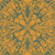 Vintage Teal Ornamental Damask on Mustard Image