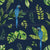 Tropical Jungle Macaw with Jungle Foliage on Navy Blue Image
