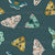 Colorful Moths on Navy Blue Image