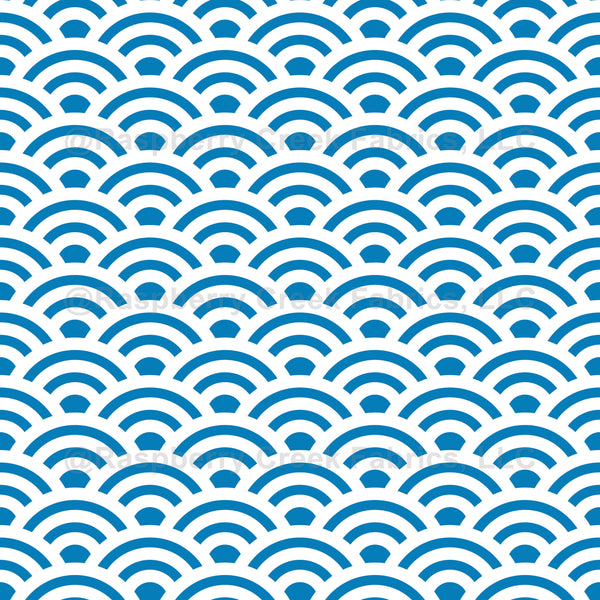 Seigaiha, Waves, Traditional Japanese Pattern, White and Blue ...