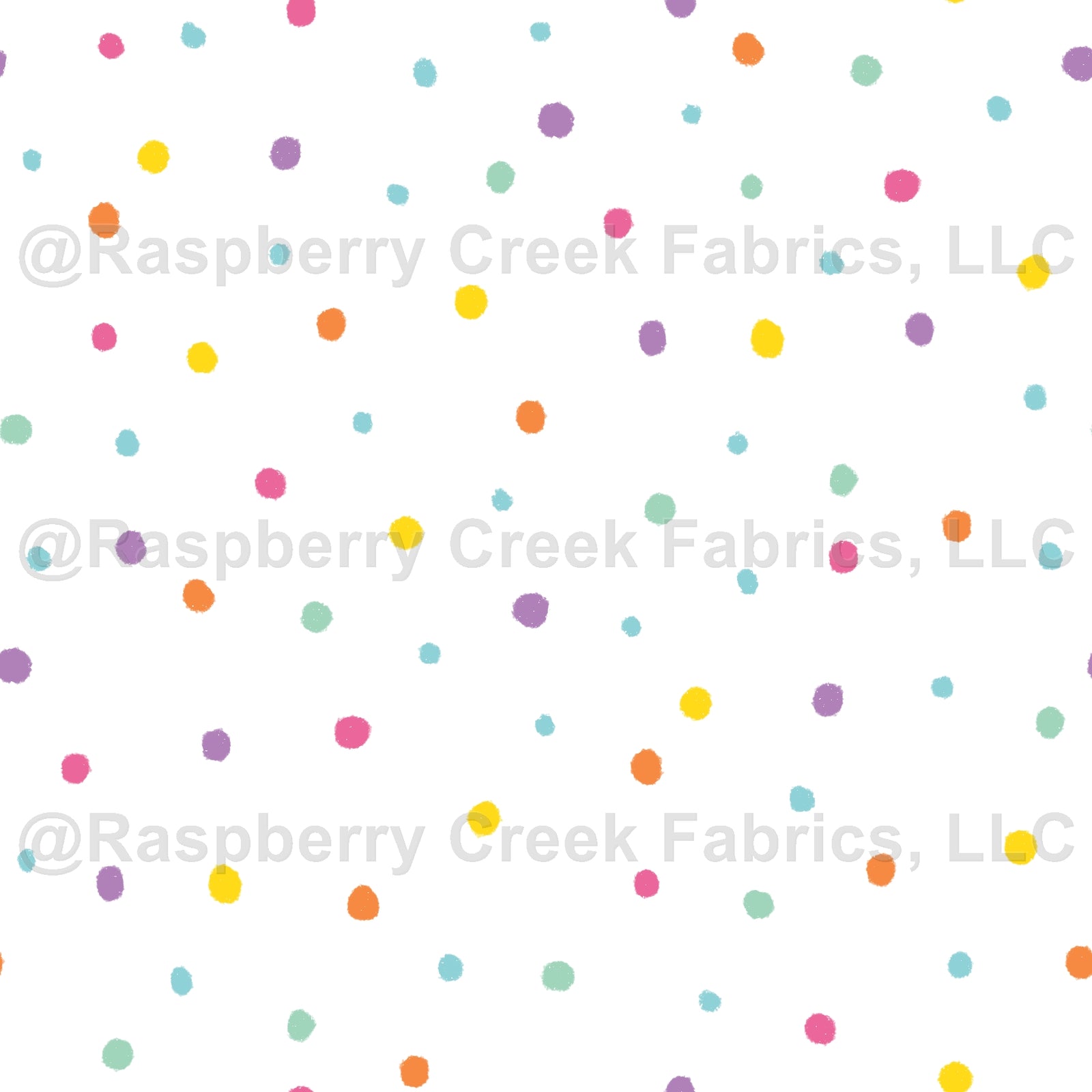 Bright confetti polka dots, colorful circles on white