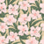 Light pink flowers jungle floral on a neutral yellow color background. Image