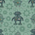 Retro Kids Teal Robots Gears and Gadgets Image