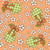 Coquette Pears Bows and Daisy Flowers Orange Image