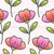 Cute Peach Pink and Soft Cream Watercolor Gray Doodle Crocus Flowers Image