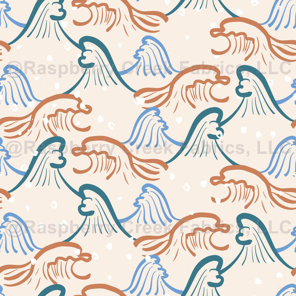 Rolling Ocean Waves - Raspberry Creek Fabrics